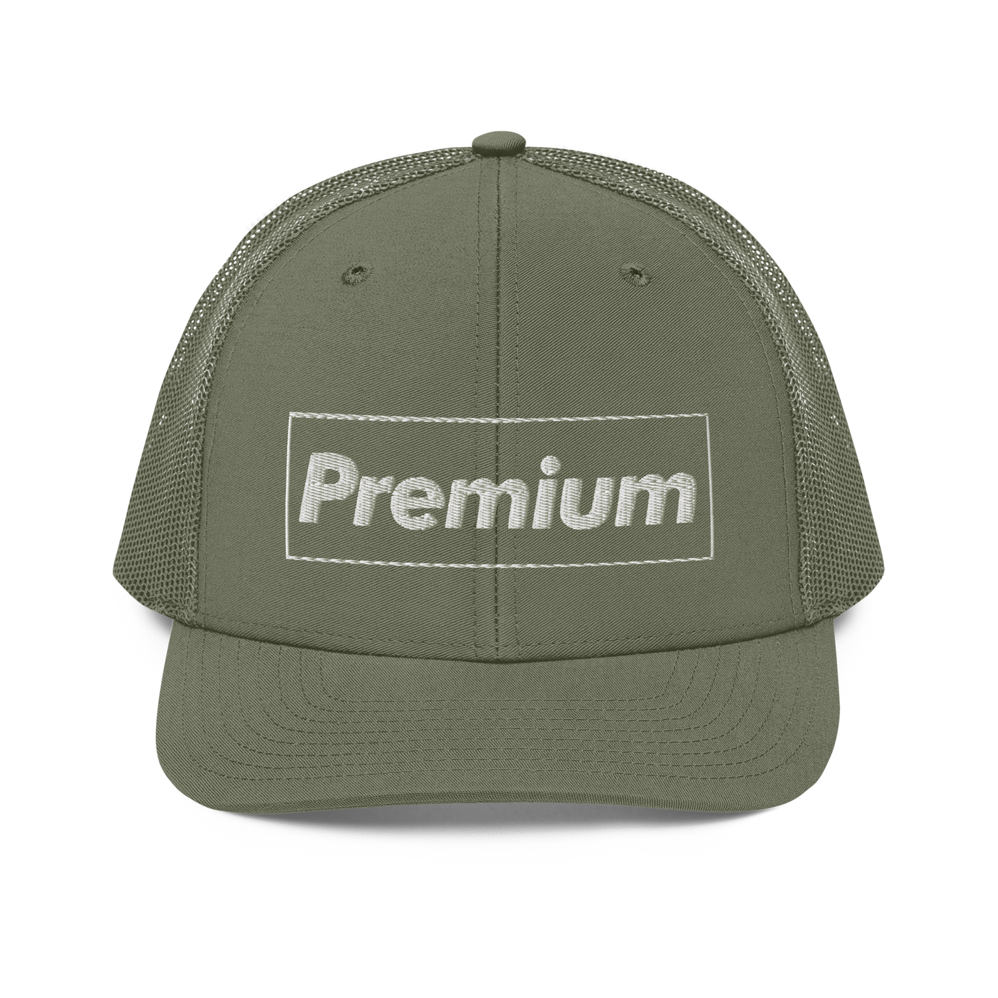 PREMIUM EMBROIDERED GREEN TRUCKER HAT