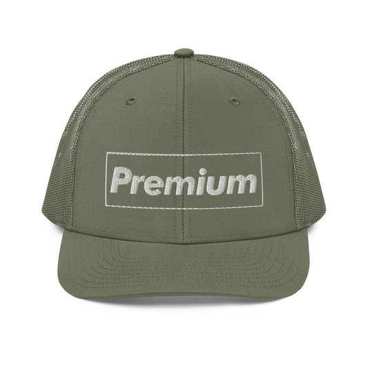 PREMIUM EMBROIDERED GREEN TRUCKER HAT