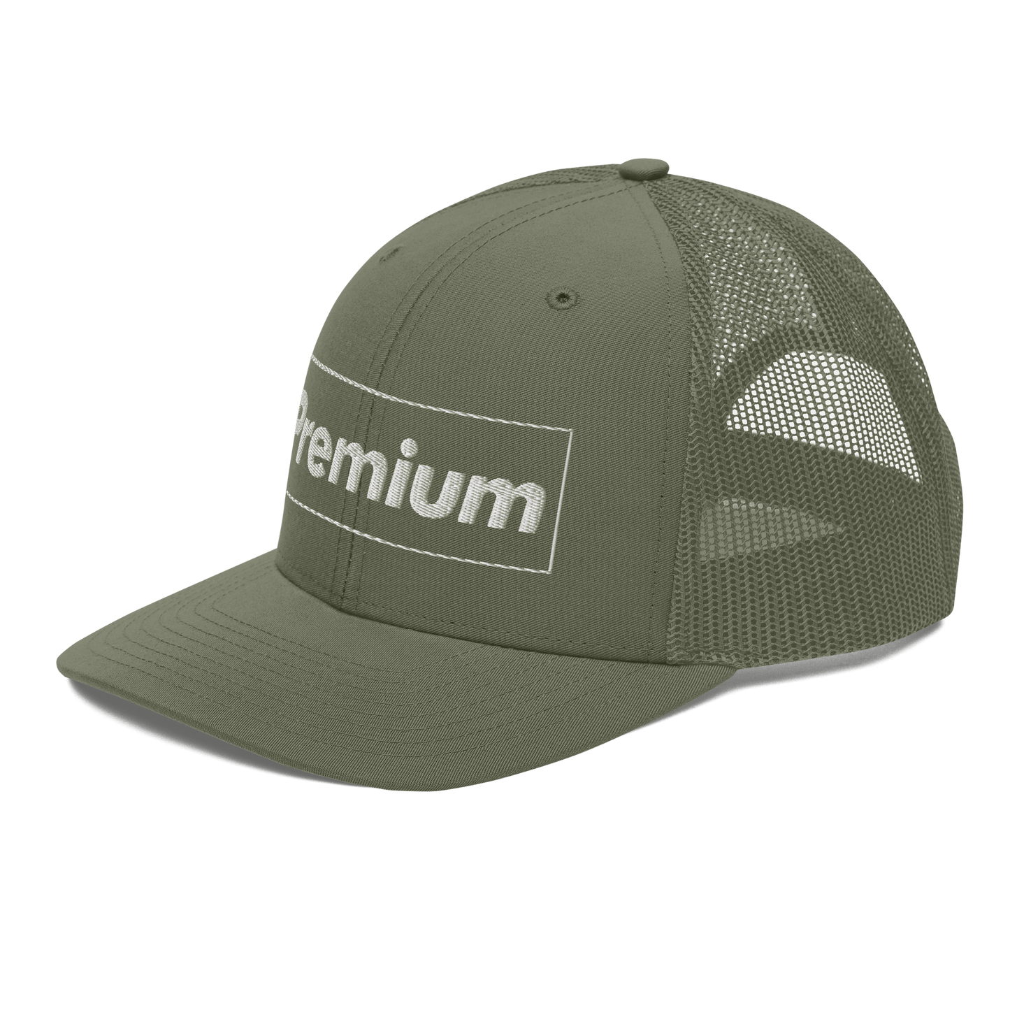 PREMIUM EMBROIDERED GREEN TRUCKER HAT